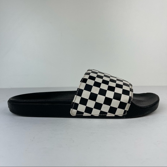 Vans Shoes | Vans Mens 10 Checkered Slides Blackwhite | Color: Black/White | Size: 10 | Xfreshculturex's Closet